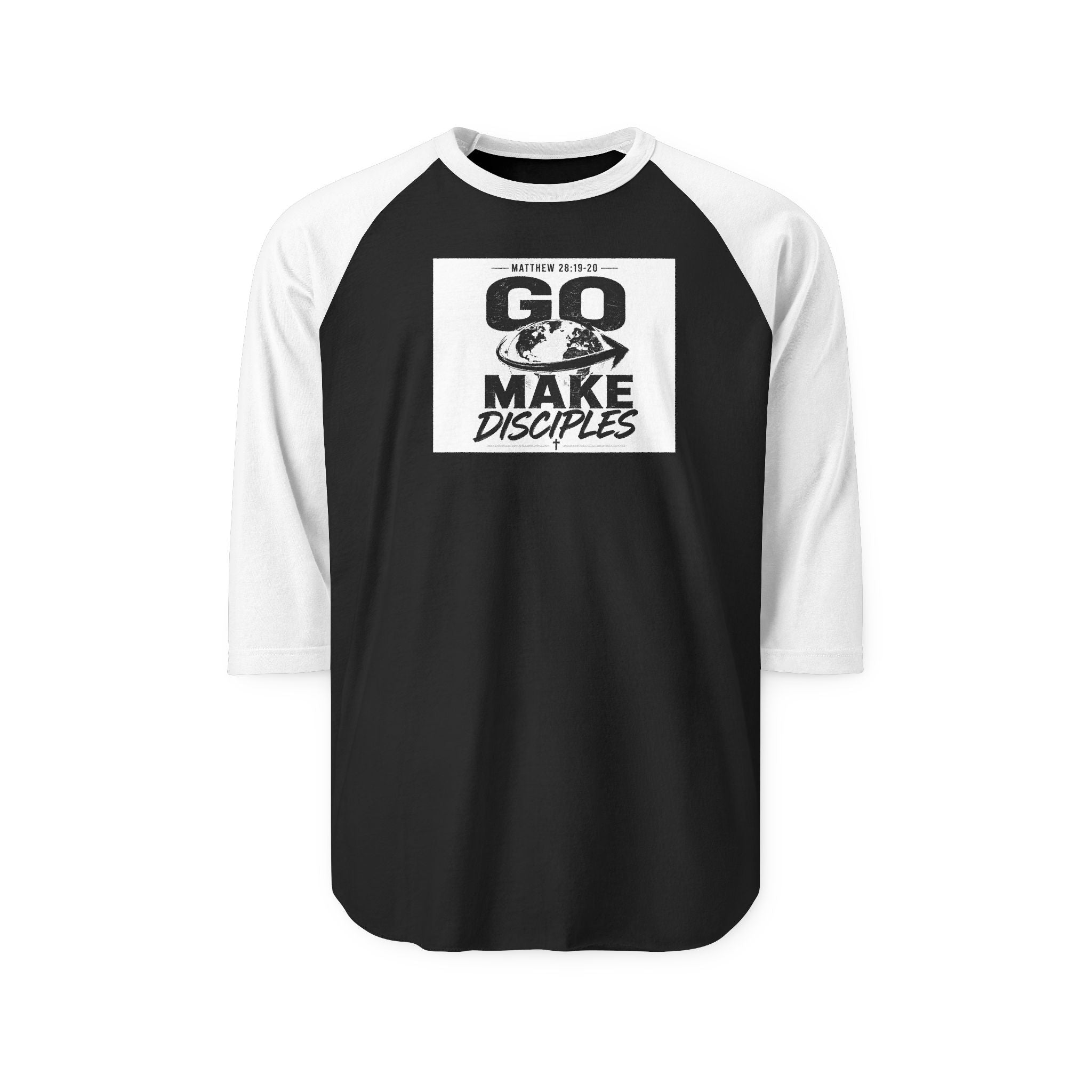 Raglan Shirt - "GO Make Disciples" Christian Baseball Tee
