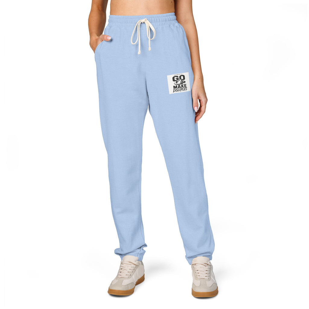 Graphic Sweatpants — 'Go Outside' Patch Fleece Joggers