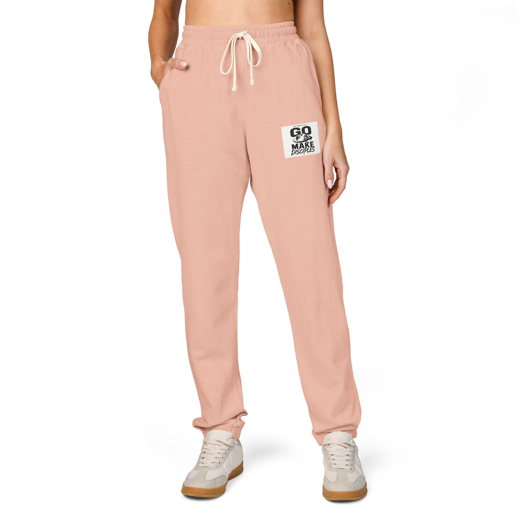Graphic Sweatpants — 'Go Outside' Patch Fleece Joggers