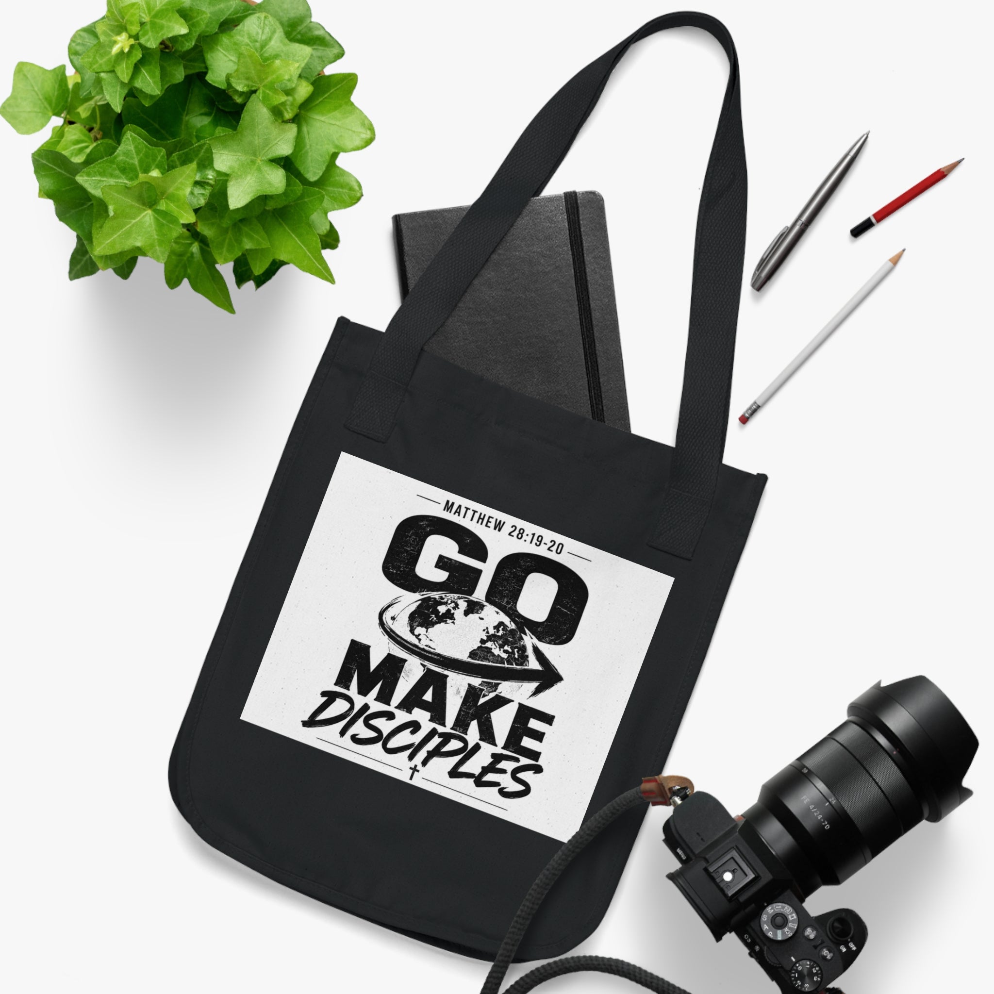 Tote — "Go Make Disciples" Christian Canvas Tote (Matthew 28:19-20)