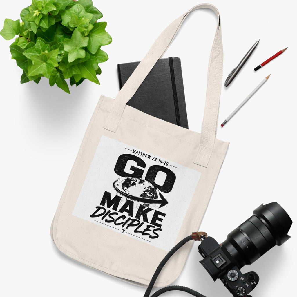 Tote — "Go Make Disciples" Christian Canvas Tote (Matthew 28:19-20)