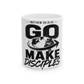 Go Make Disciples Ceramic Mug — Matthew 28:19-20 Inspirational Coffee Cup (11oz/15oz)
