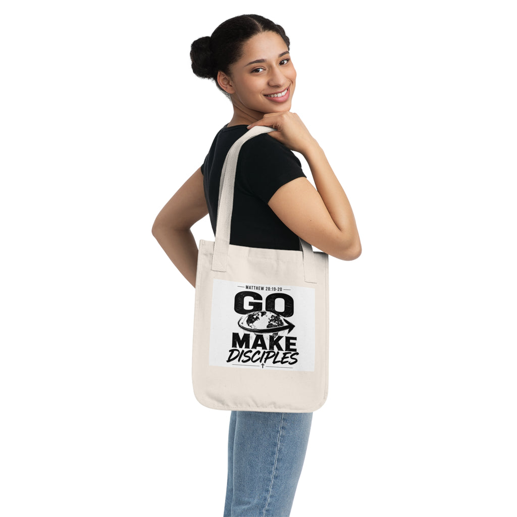 Tote — "Go Make Disciples" Christian Canvas Tote (Matthew 28:19-20)