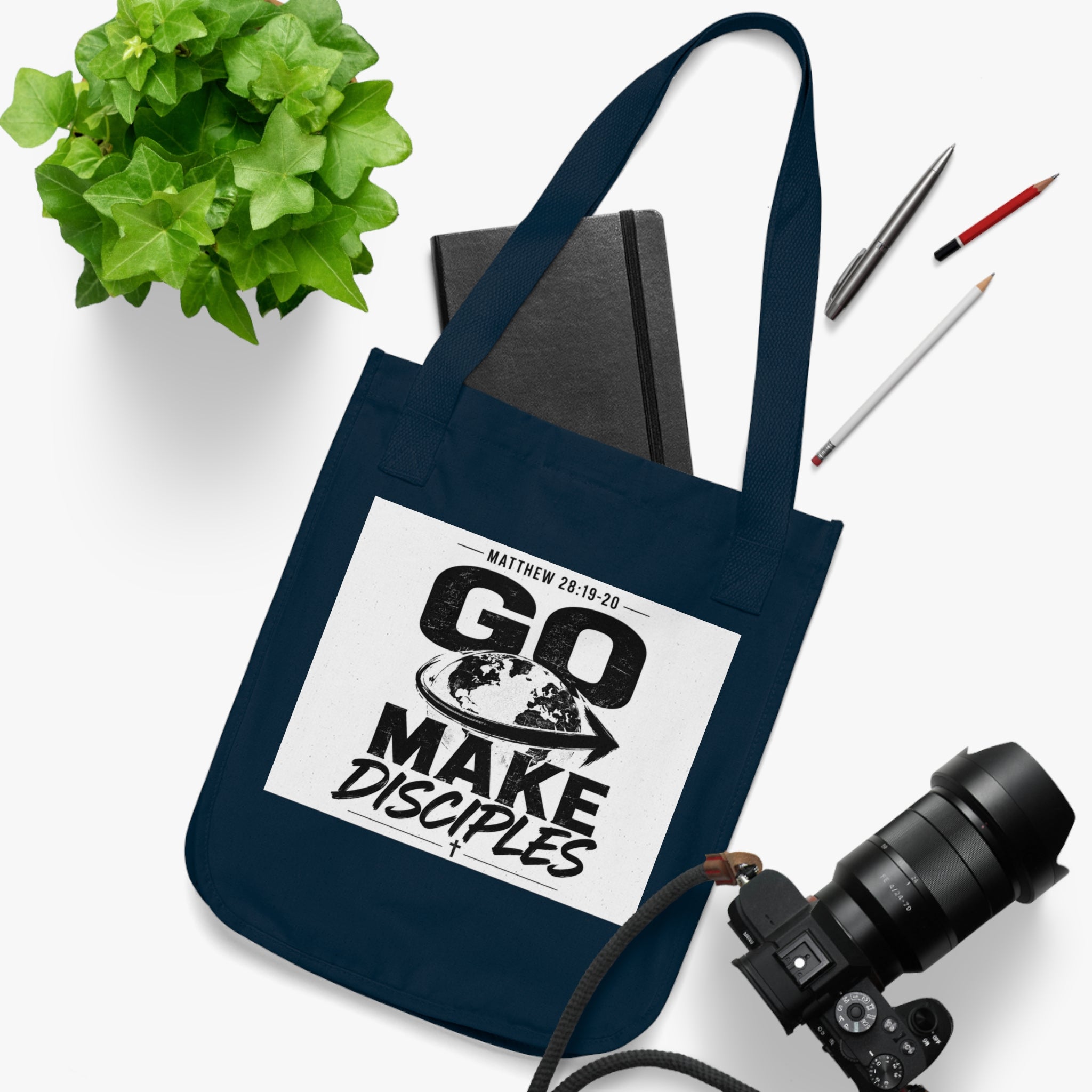 Tote — "Go Make Disciples" Christian Canvas Tote (Matthew 28:19-20)