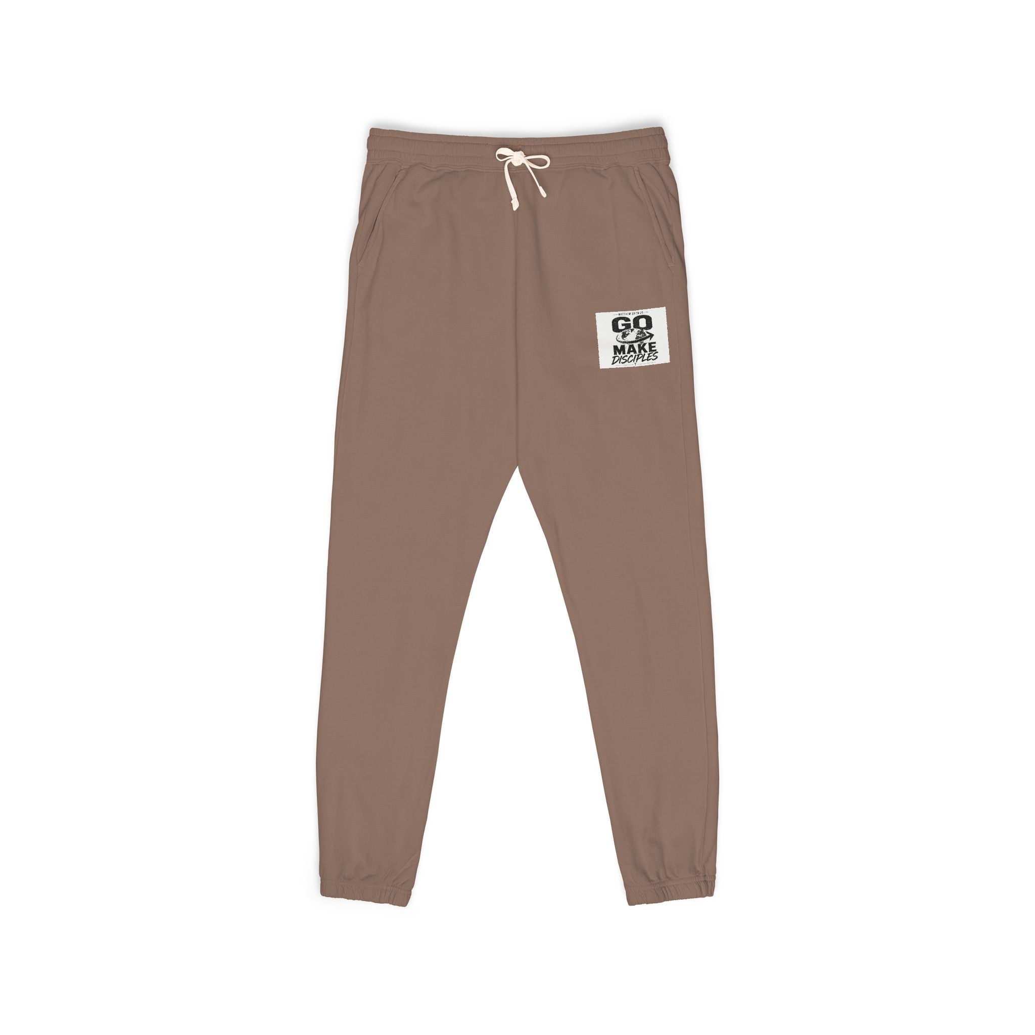 Graphic Sweatpants — 'Go Outside' Patch Fleece Joggers