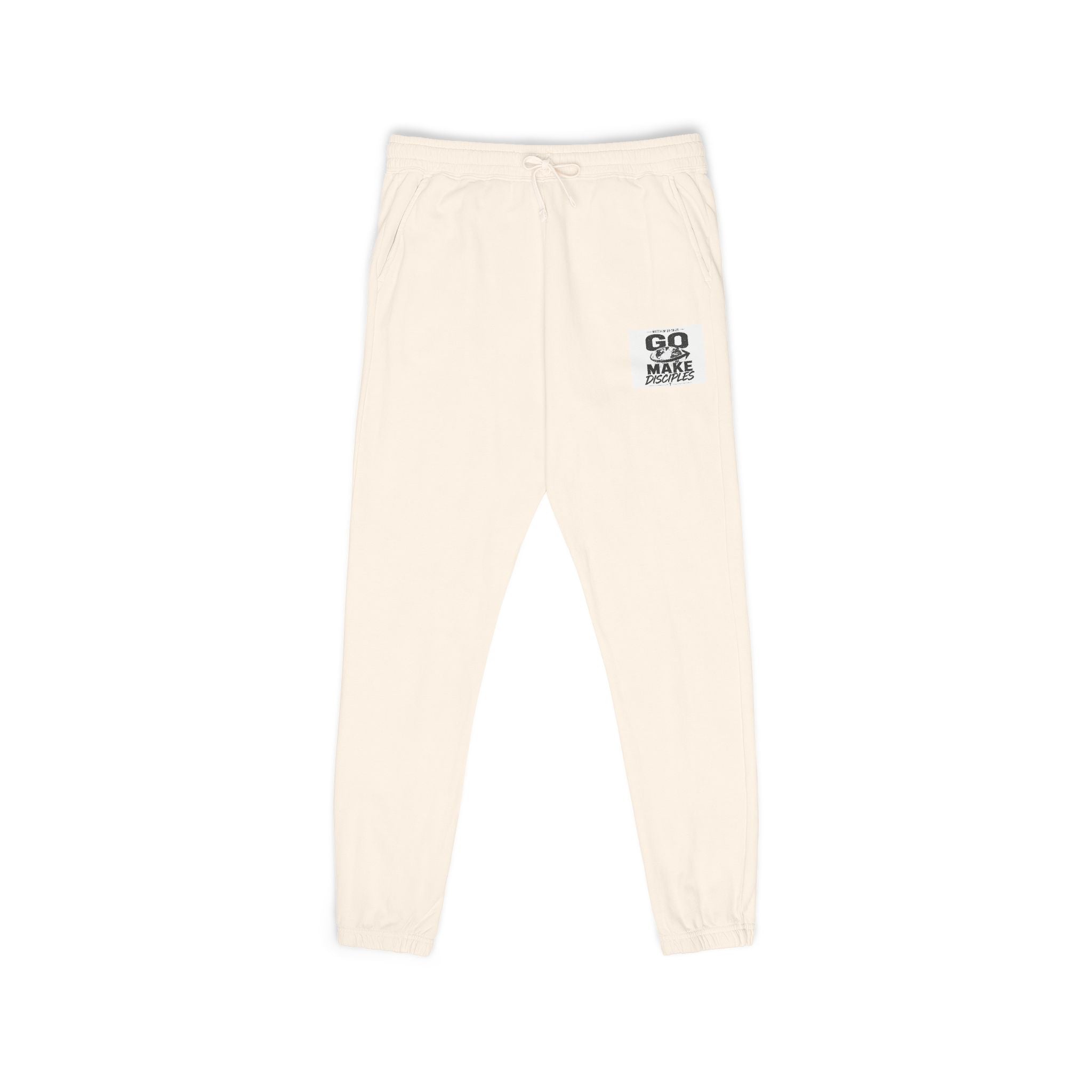 Graphic Sweatpants — 'Go Outside' Patch Fleece Joggers