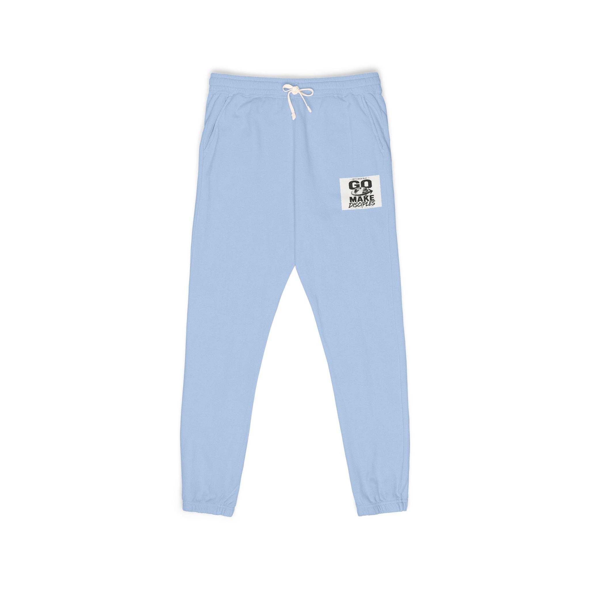 Graphic Sweatpants — 'Go Outside' Patch Fleece Joggers