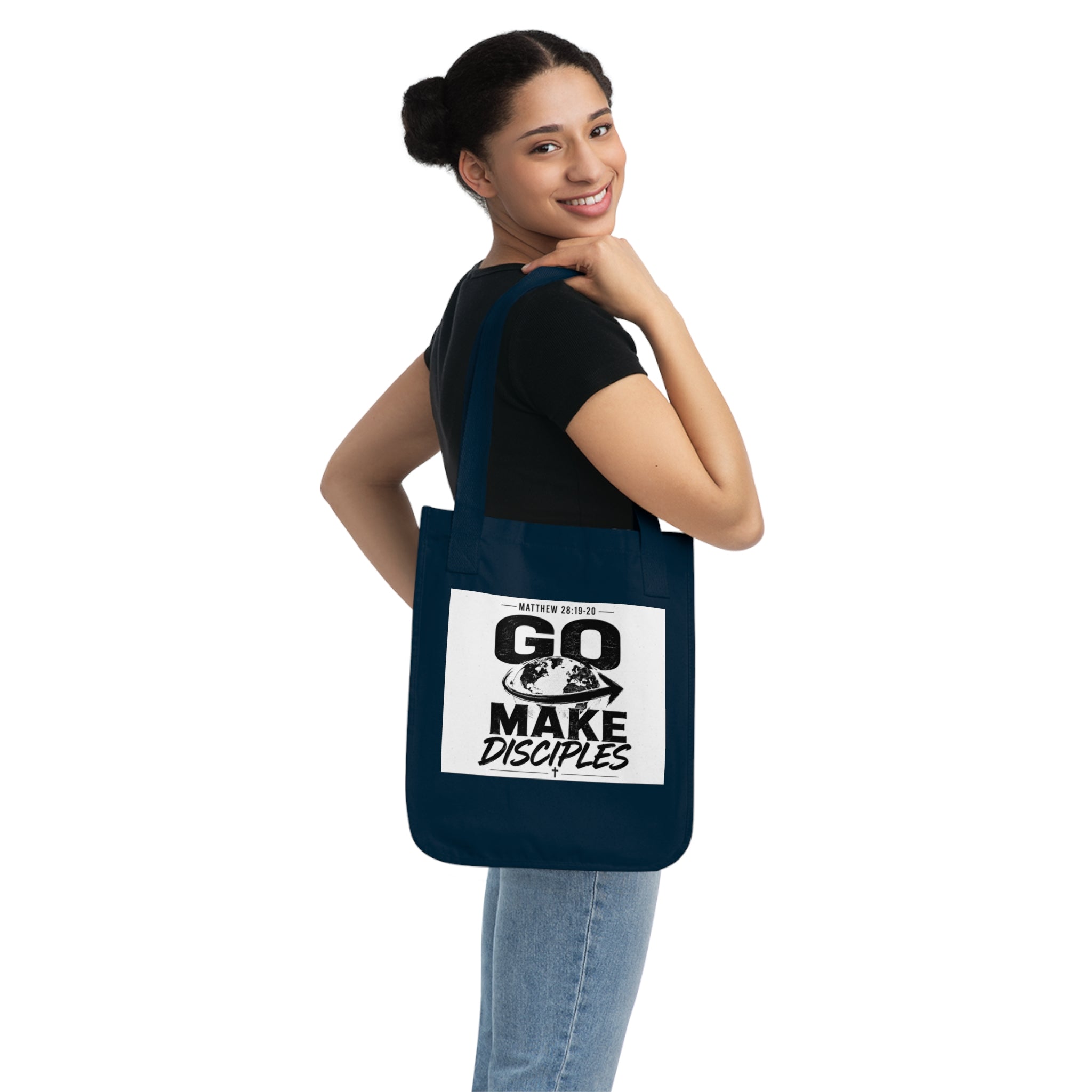 Tote — "Go Make Disciples" Christian Canvas Tote (Matthew 28:19-20)